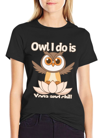 Owl Yoga & Chill Graphic T-Shirt