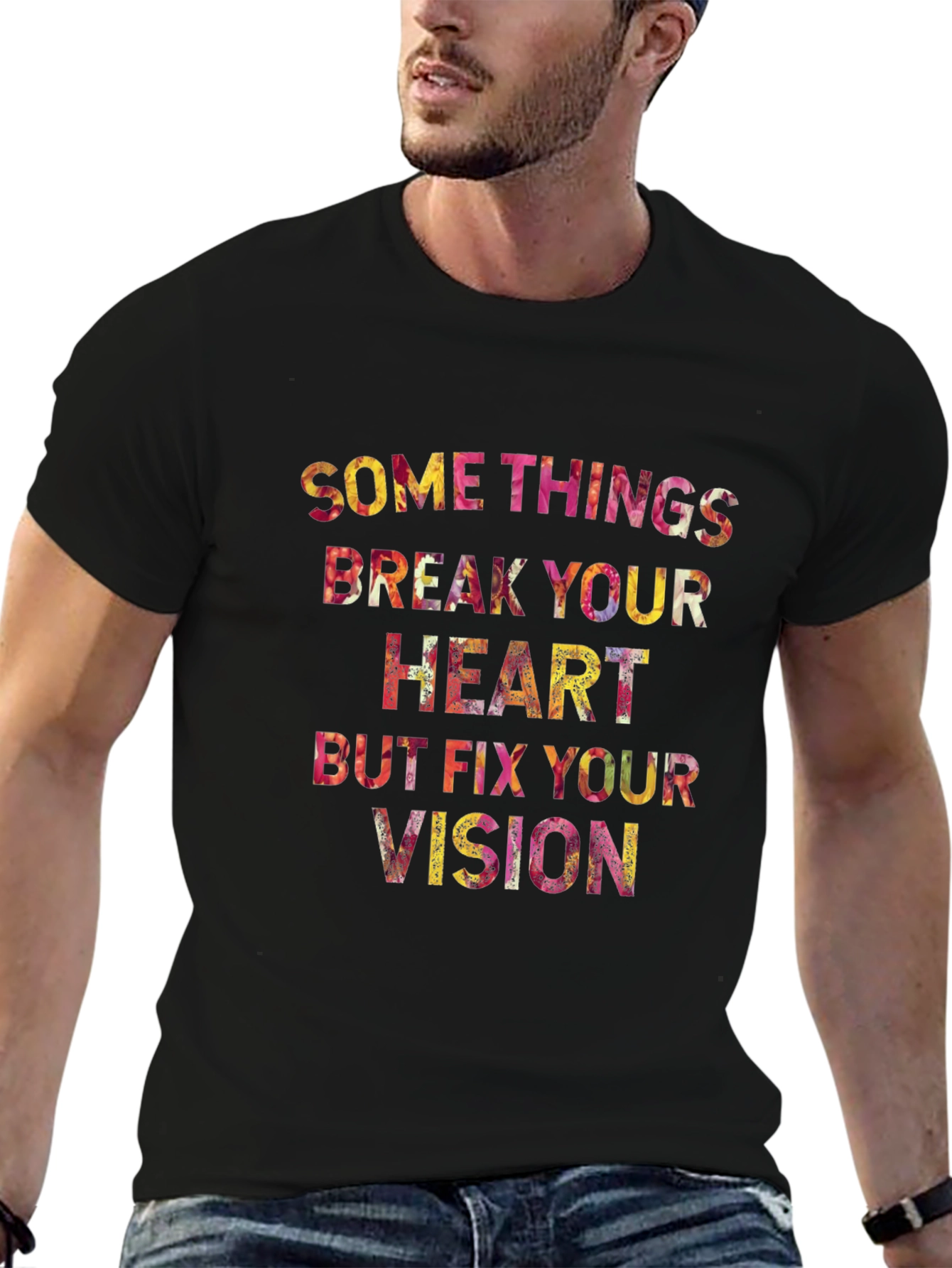 Inspirational Floral Graphic T-Shirt