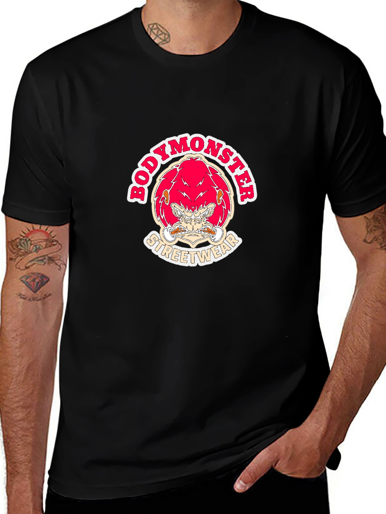 BodyMonster Streetwear Graphic Tee - Black