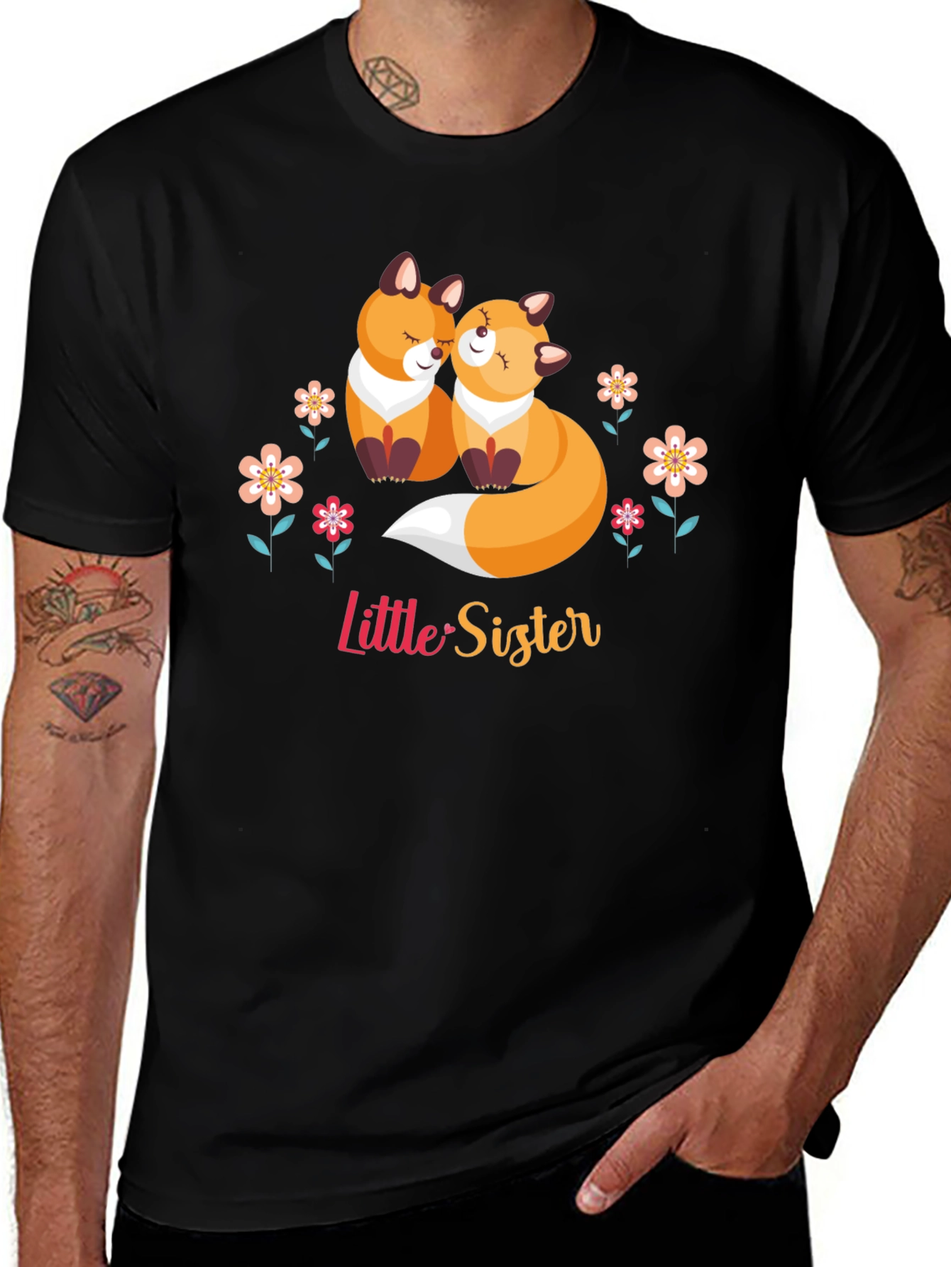Cute Fox Little Sister Graphic Tee
