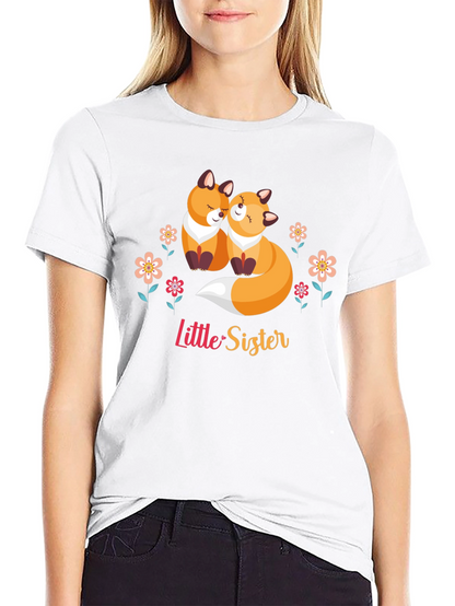 Cute Fox Little Sister Graphic Tee