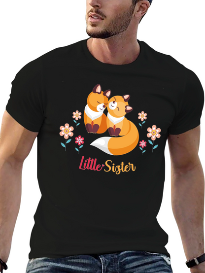 Cute Fox Little Sister Graphic Tee