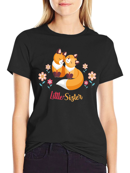 Cute Fox Little Sister Graphic Tee