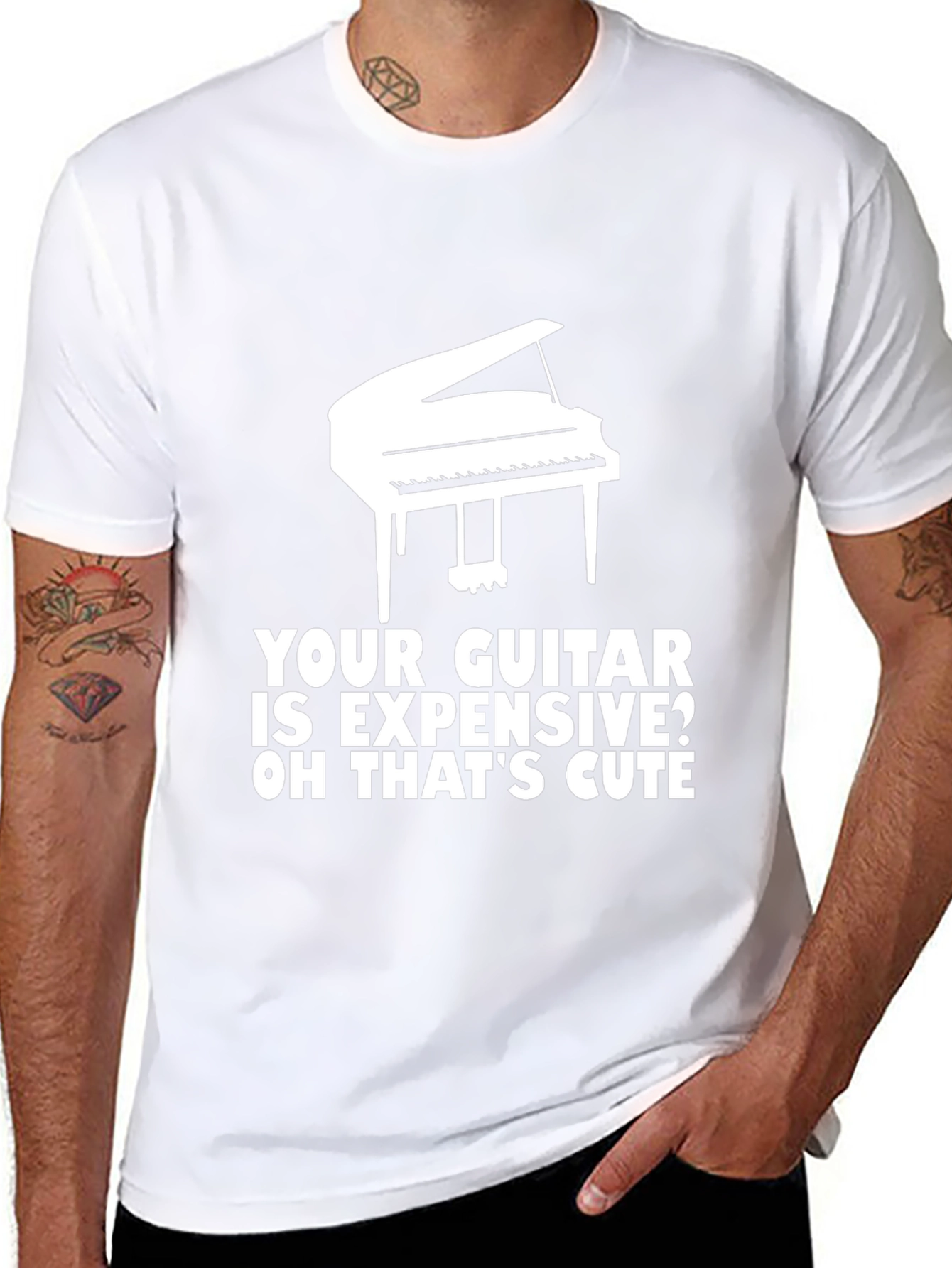 Piano T-Shirt: Your Guitar is Expensive? Cute!