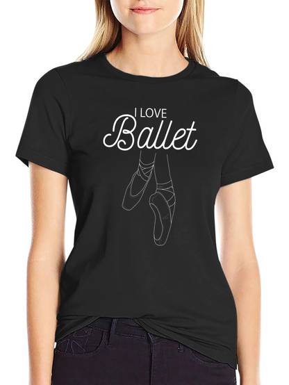 I Love Ballet Graphic T-Shirt - Black