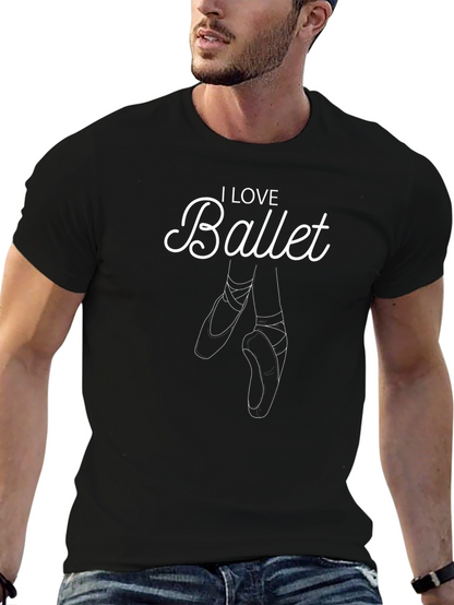 I Love Ballet Graphic T-Shirt - Black
