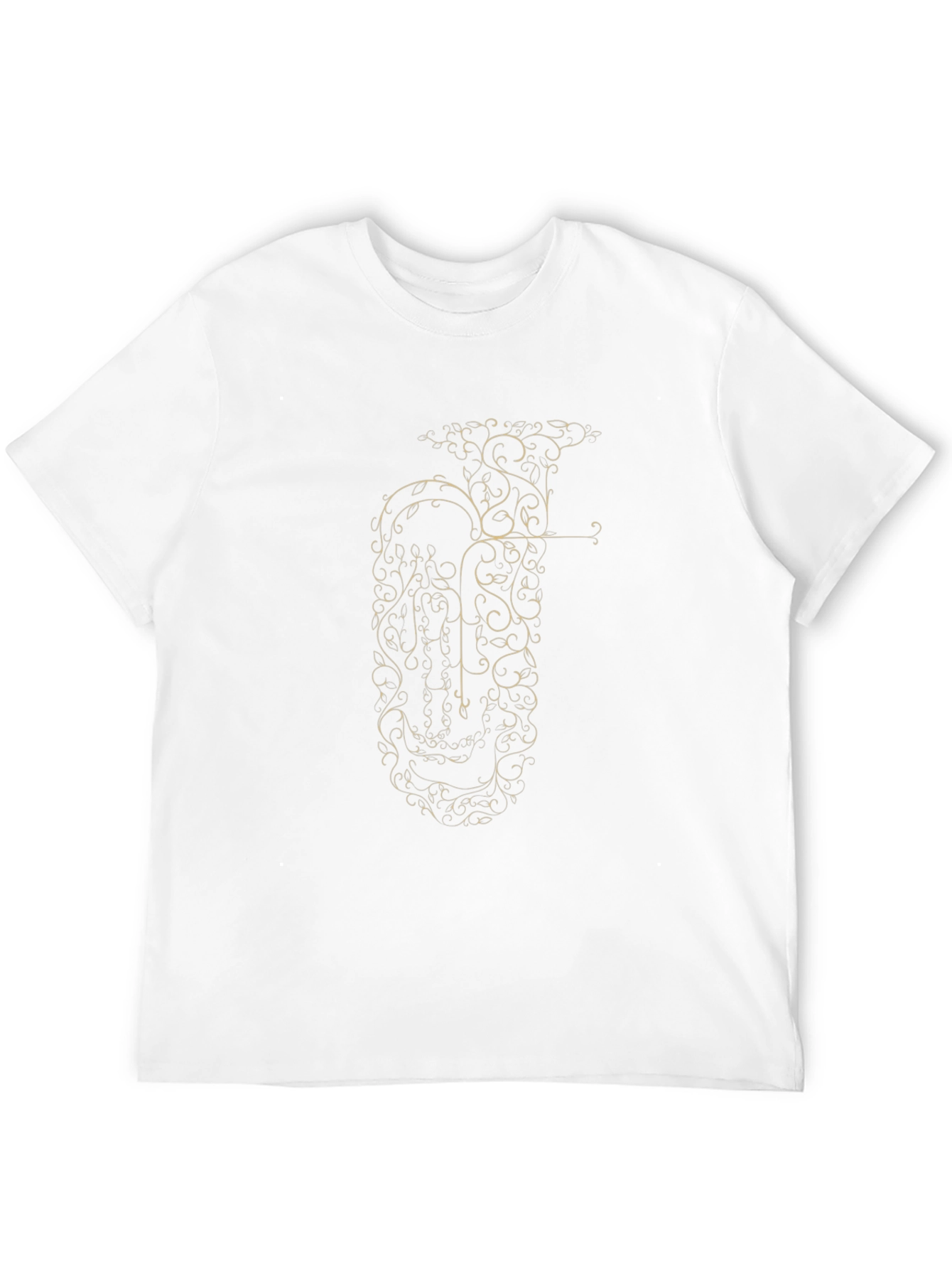Elegant Tuba Design Black T-Shirt