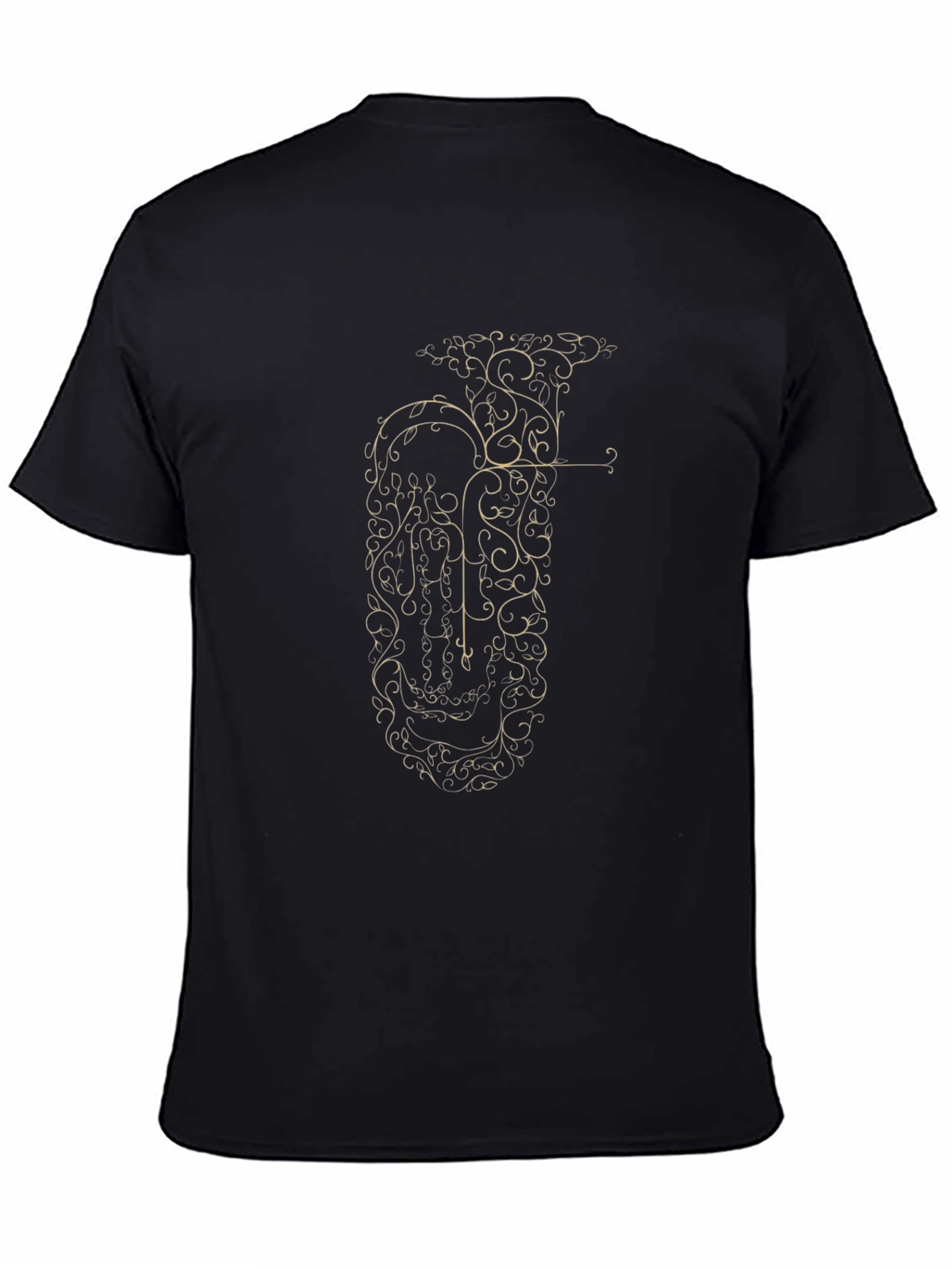 Elegant Tuba Design Black T-Shirt
