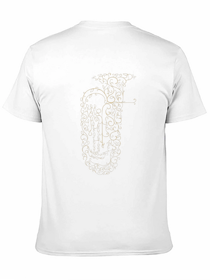 Elegant Tuba Design Black T-Shirt