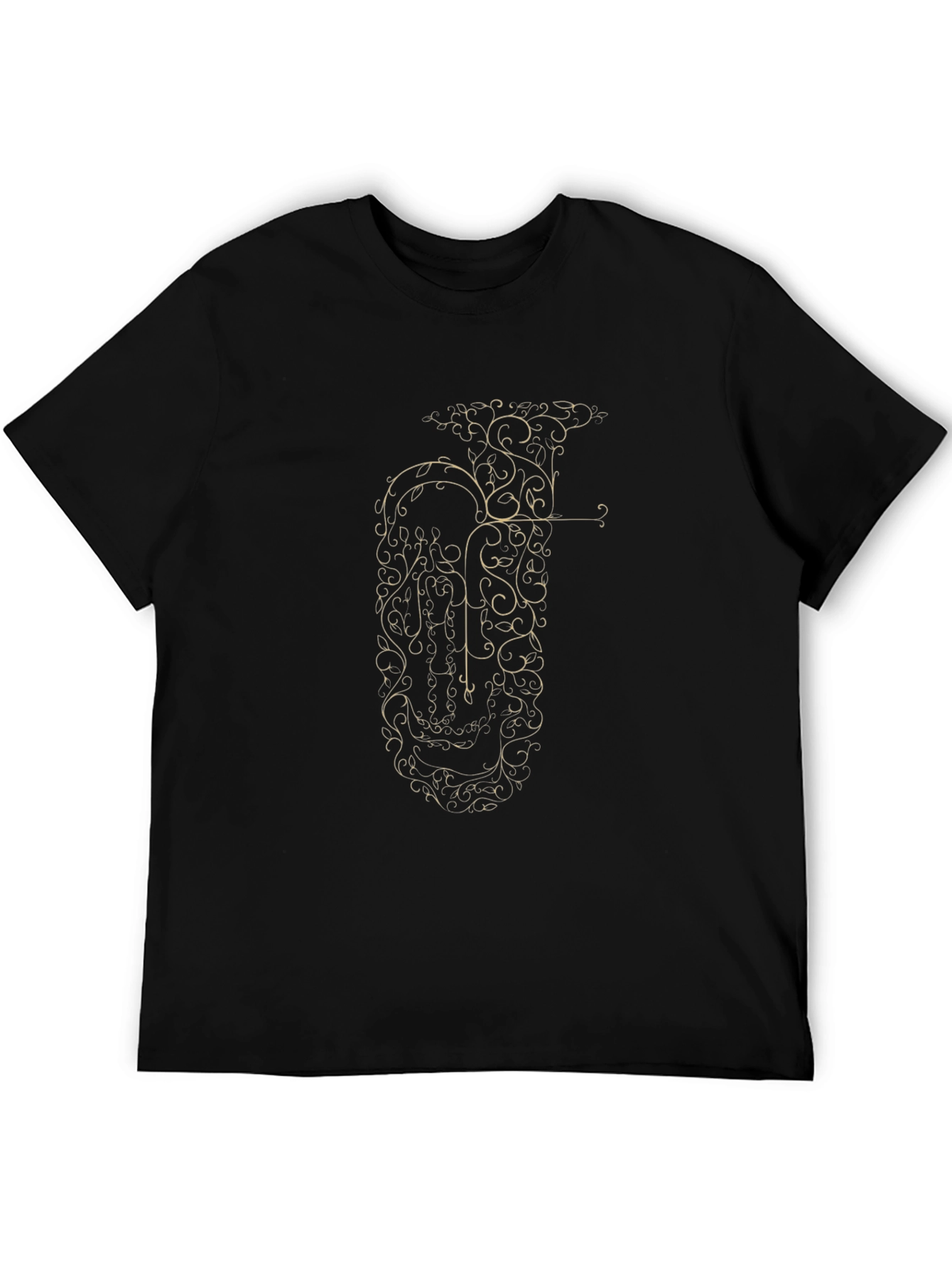 Elegant Tuba Design Black T-Shirt