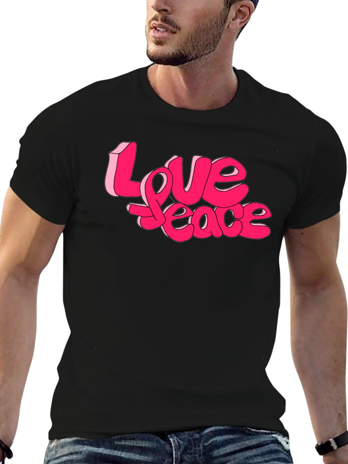 Love Peace Graphic Tee - Retro Style