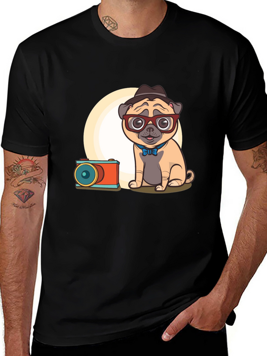 Pug Photographer Graphic T-Shirt - Unisex Cute Design