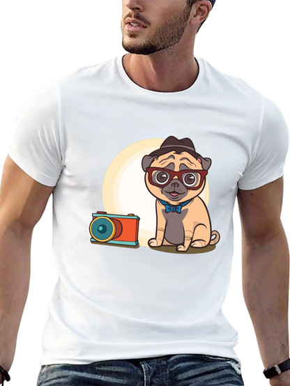 Pug Photographer Graphic T-Shirt - Unisex Cute Design