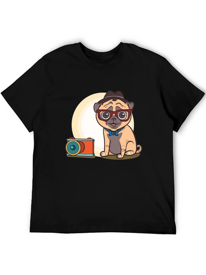 Pug Photographer Graphic T-Shirt - Unisex Cute Design