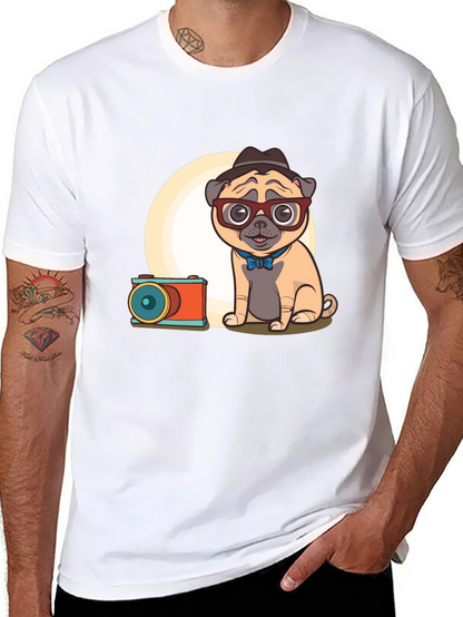 Pug Photographer Graphic T-Shirt - Unisex Cute Design