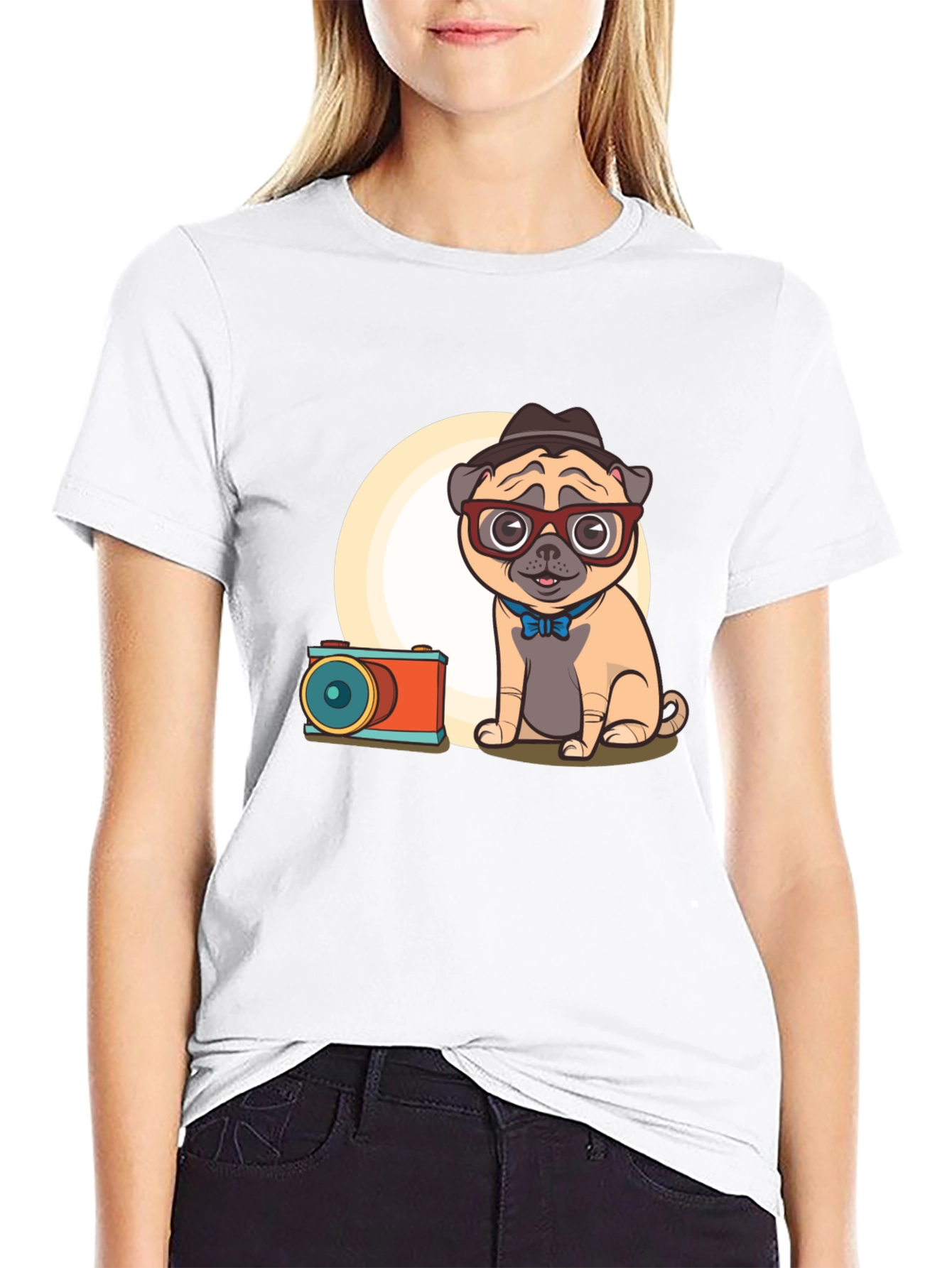 Pug Photographer Graphic T-Shirt - Unisex Cute Design
