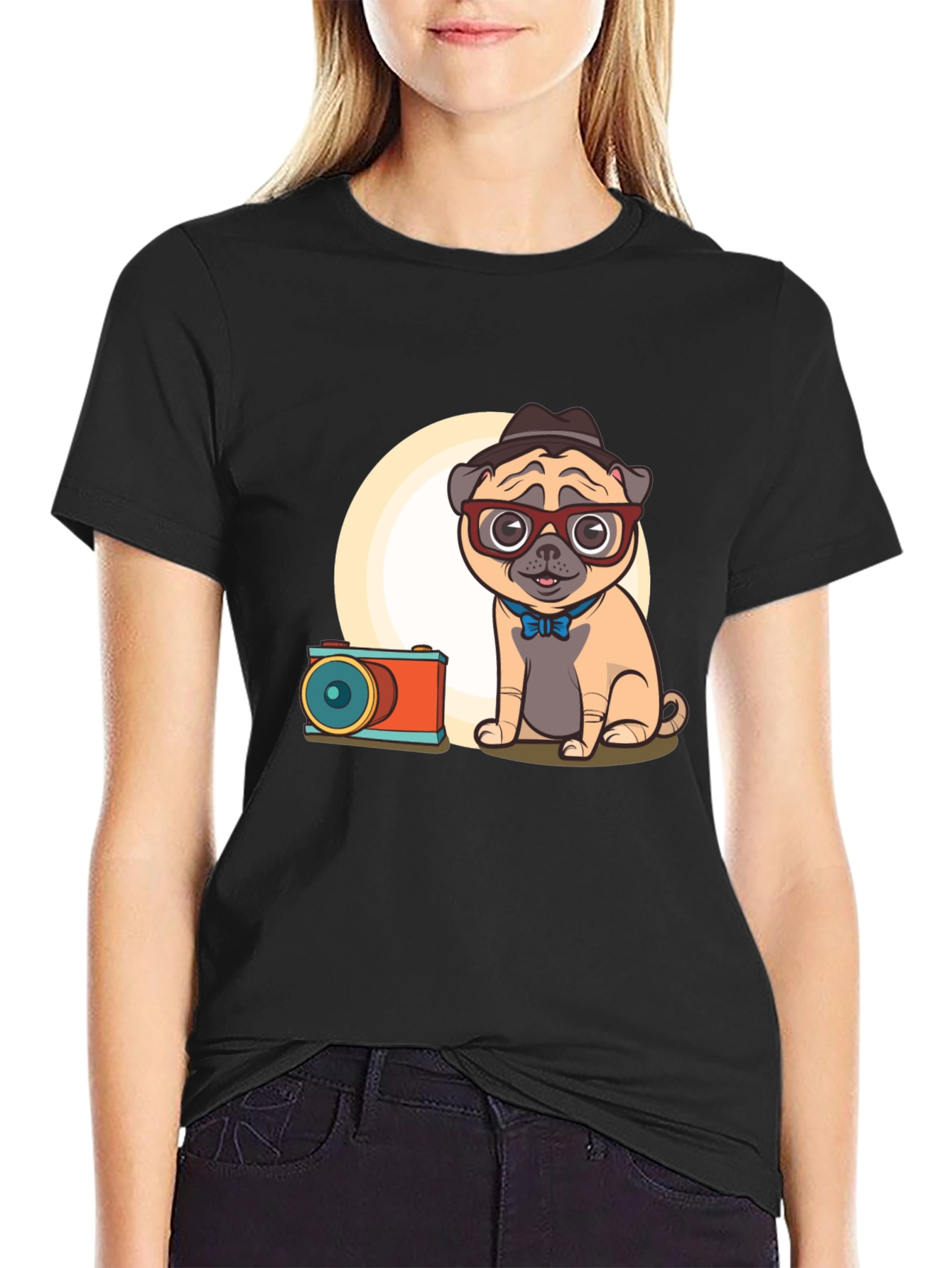 Pug Photographer Graphic T-Shirt - Unisex Cute Design