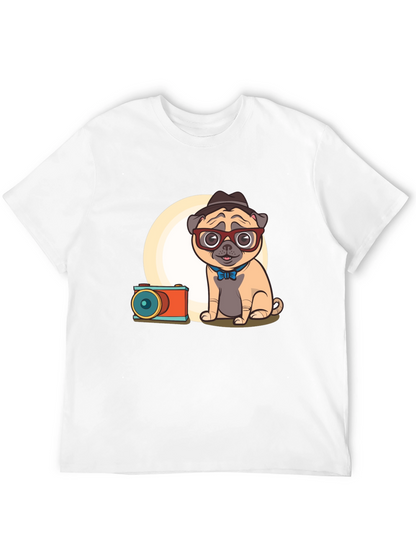 Pug Photographer Graphic T-Shirt - Unisex Cute Design