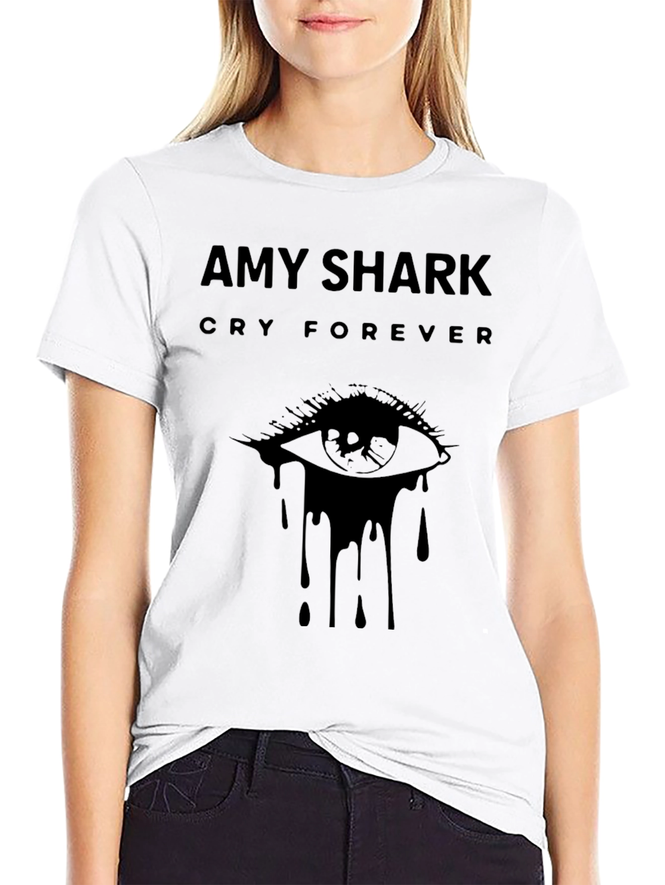 Amy Shark Cry Forever Black Graphic T-Shirt