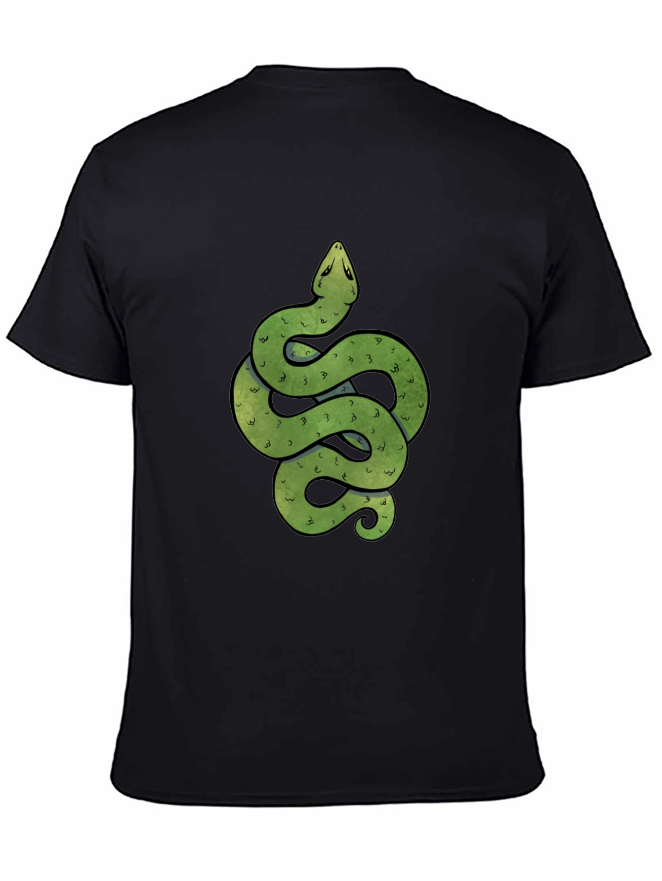 Green Snake Graphic Print Crew Neck T-Shirt