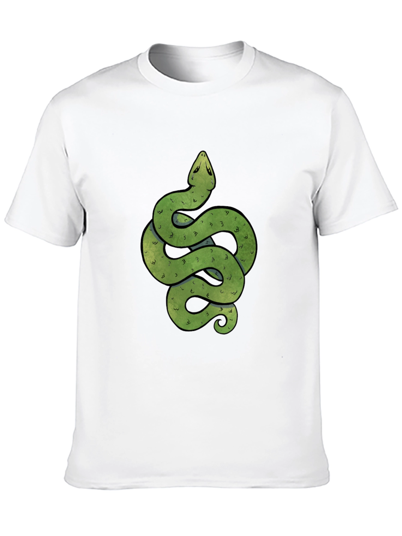Green Snake Graphic Print Crew Neck T-Shirt