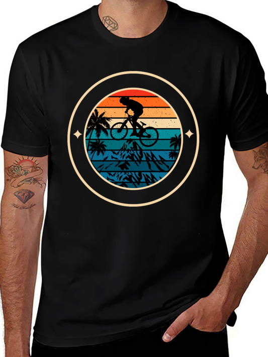 Mountain Biker Sunset Graphic Tee