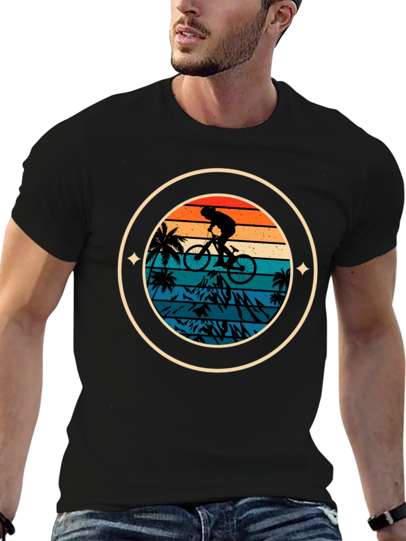 Mountain Biker Sunset Graphic Tee