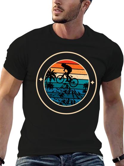 Mountain Biker Sunset Graphic Tee