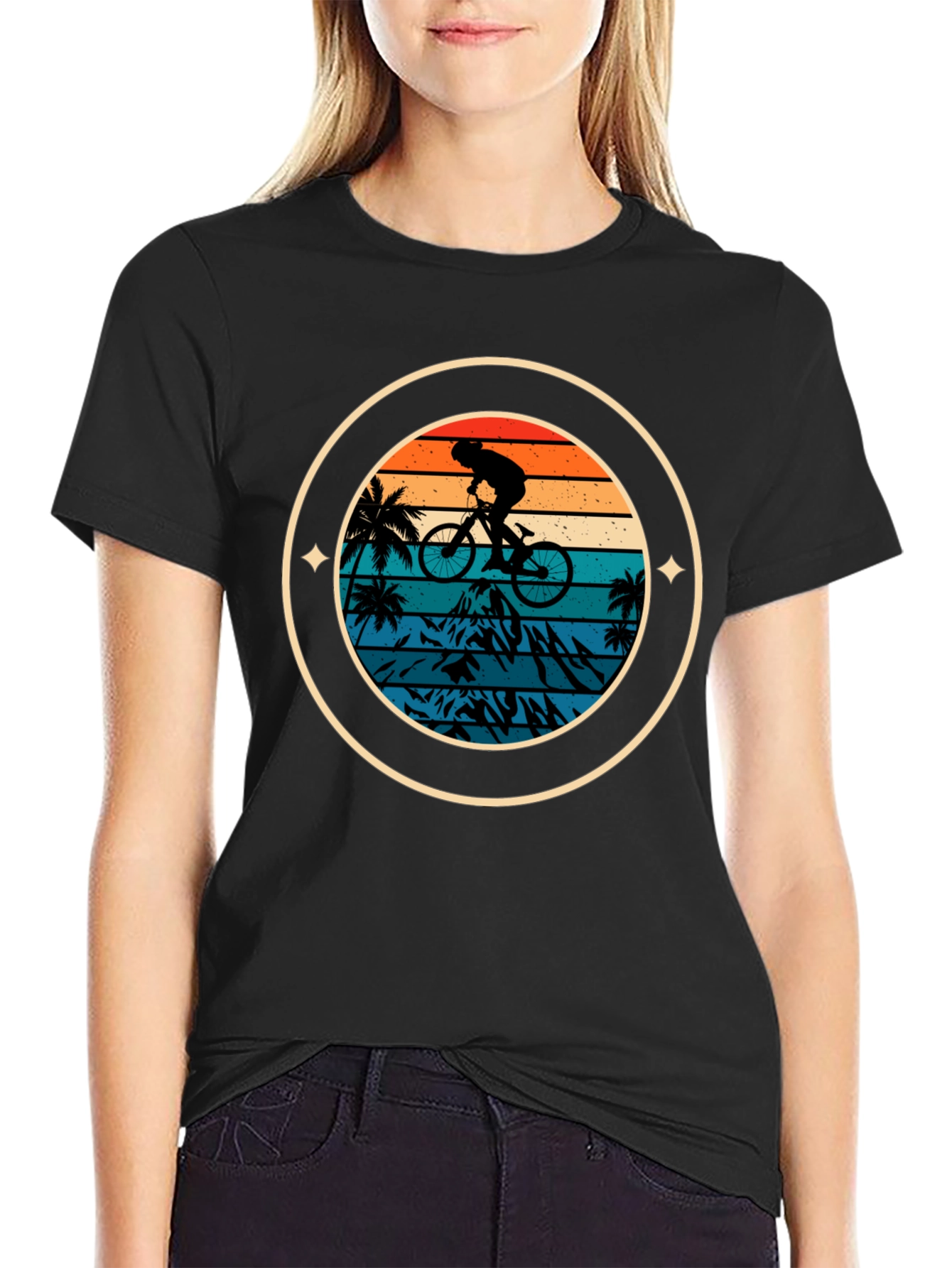 Mountain Biker Sunset Graphic Tee
