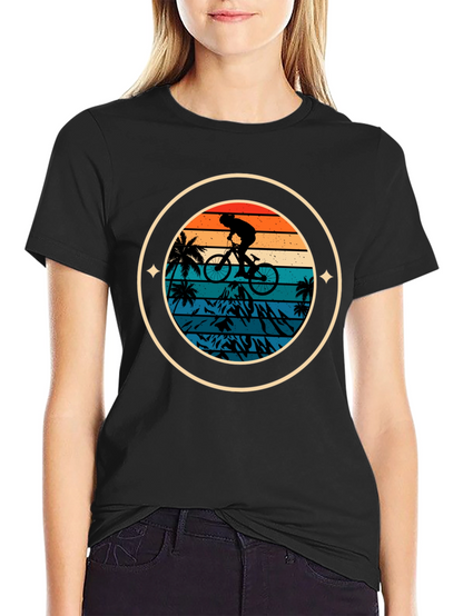Mountain Biker Sunset Graphic Tee