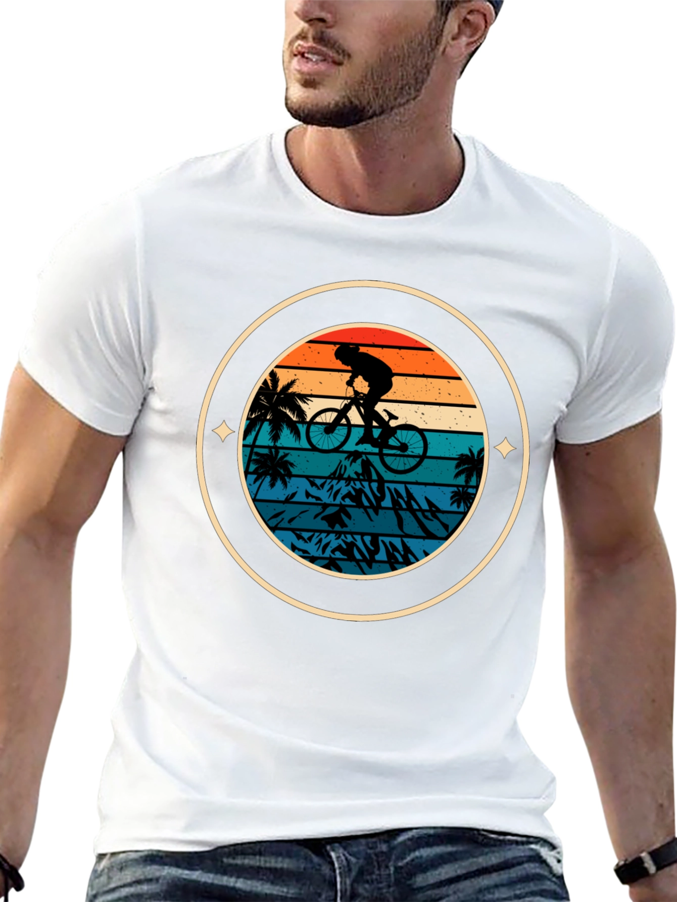 Mountain Biker Sunset Graphic Tee