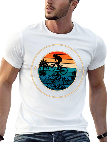 Mountain Biker Sunset Graphic Tee