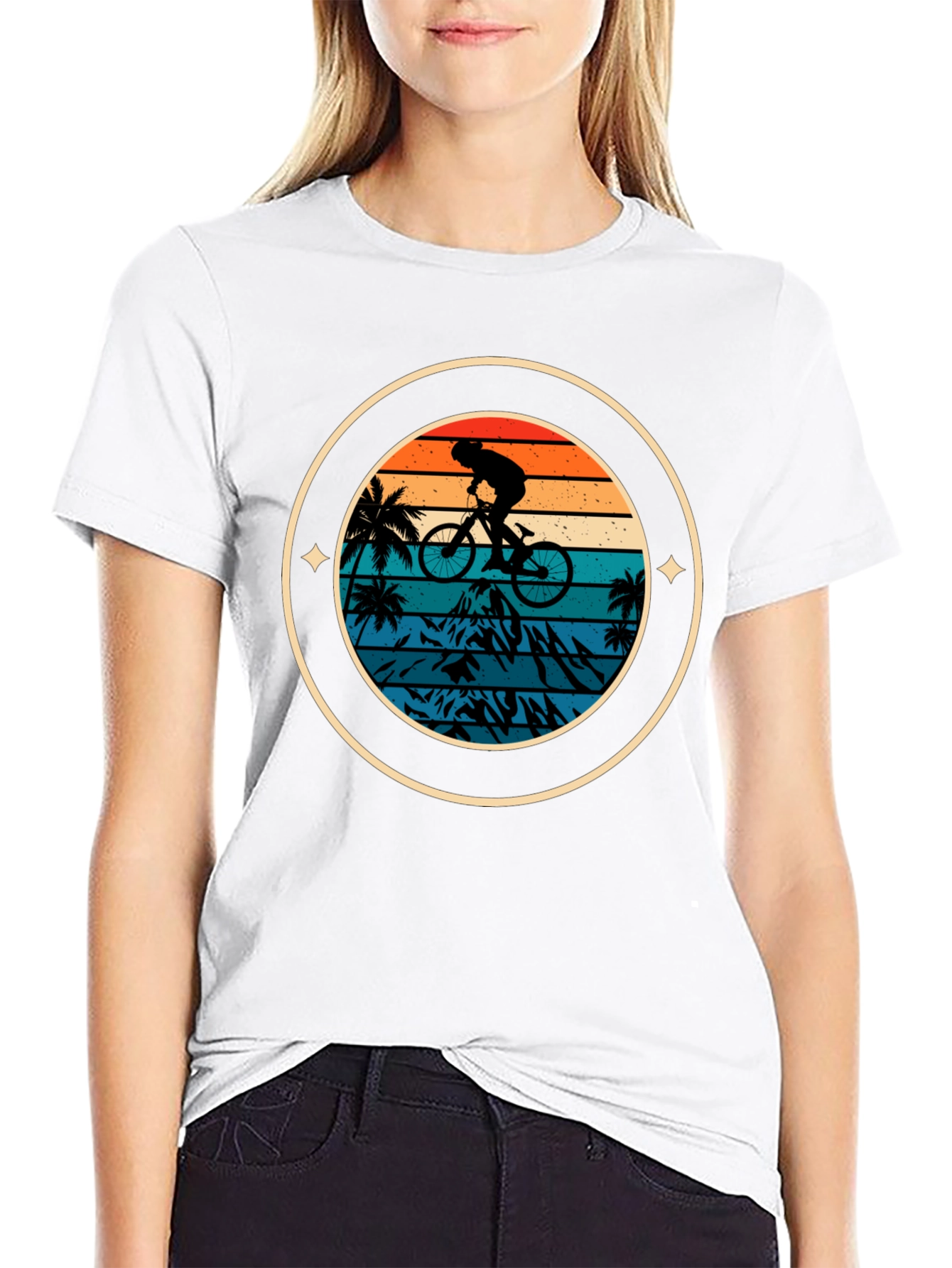 Mountain Biker Sunset Graphic Tee