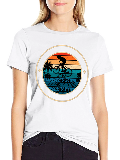 Mountain Biker Sunset Graphic Tee