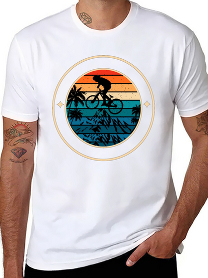 Mountain Biker Sunset Graphic Tee