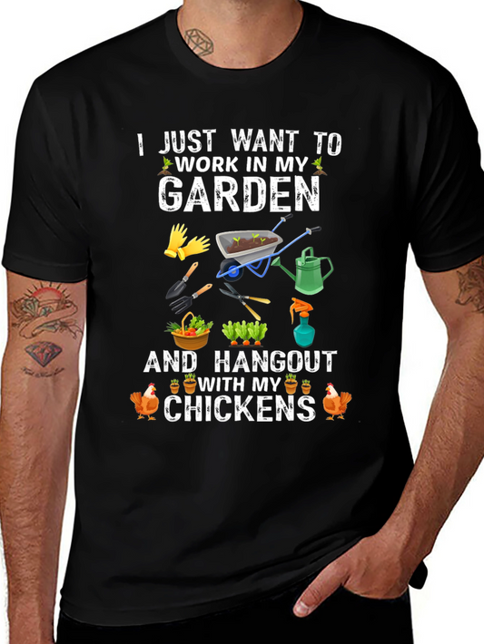 Gardening and Chickens Graphic T-Shirt