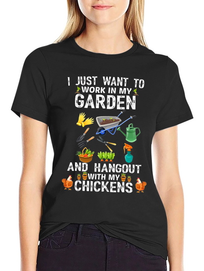 Gardening and Chickens Graphic T-Shirt
