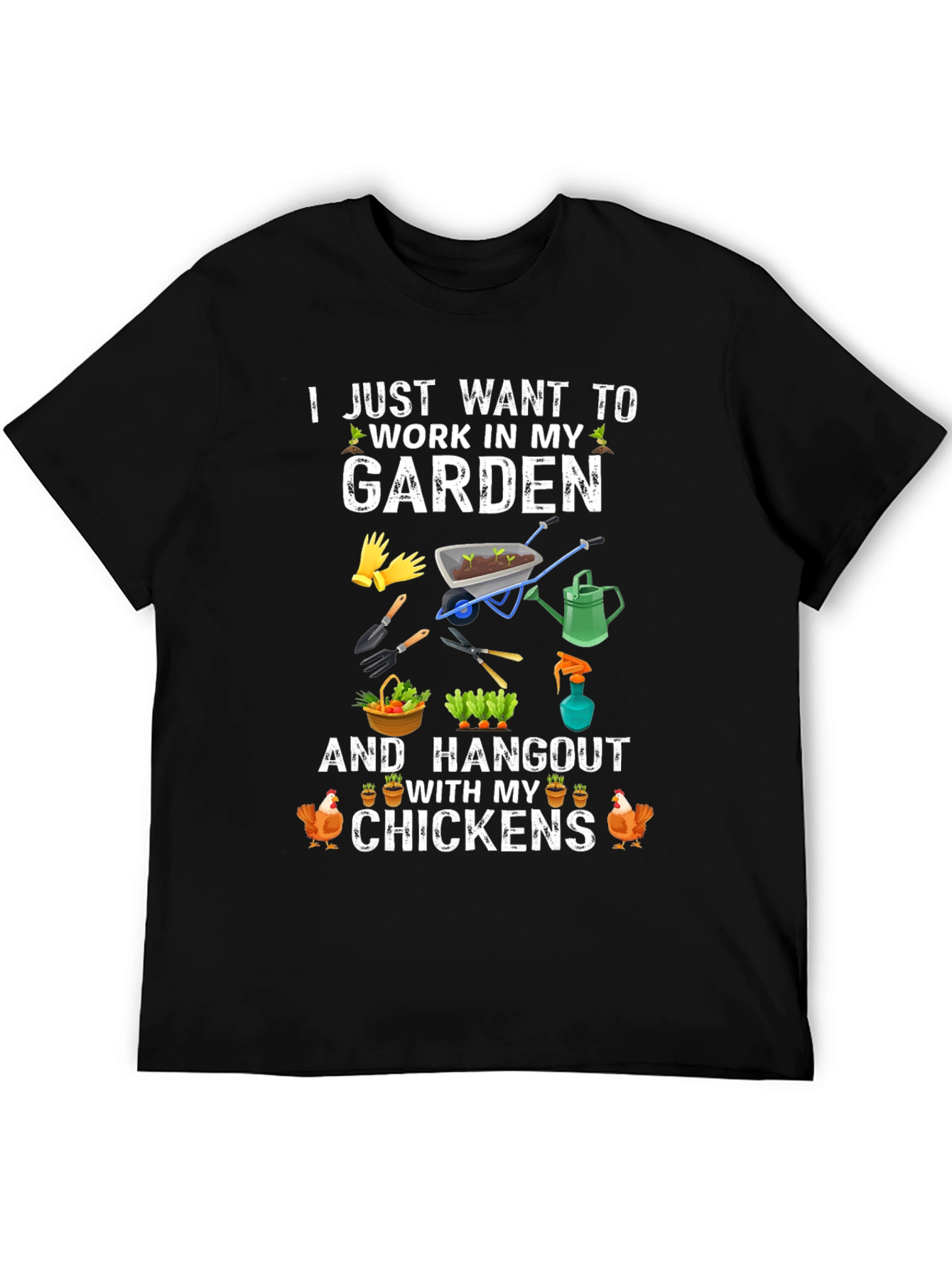 Gardening and Chickens Graphic T-Shirt