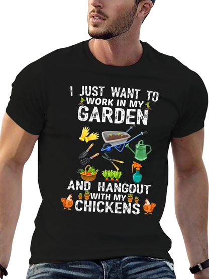 Gardening and Chickens Graphic T-Shirt