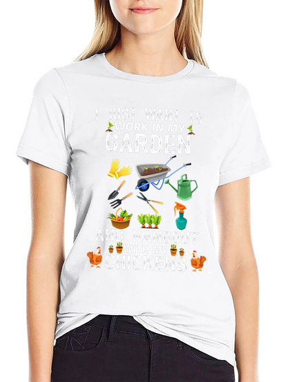 Gardening and Chickens Graphic T-Shirt
