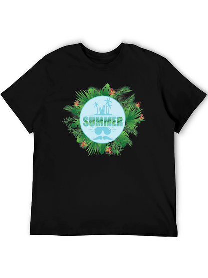 Tropical Summer Graphic Tee - Black