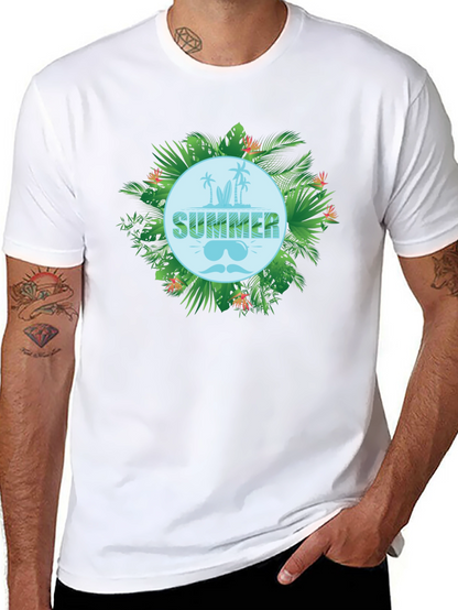 Tropical Summer Graphic Tee - Black