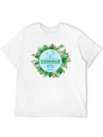 Tropical Summer Graphic Tee - Black