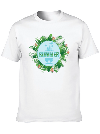 Tropical Summer Graphic Tee - Black