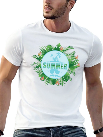 Tropical Summer Graphic Tee - Black