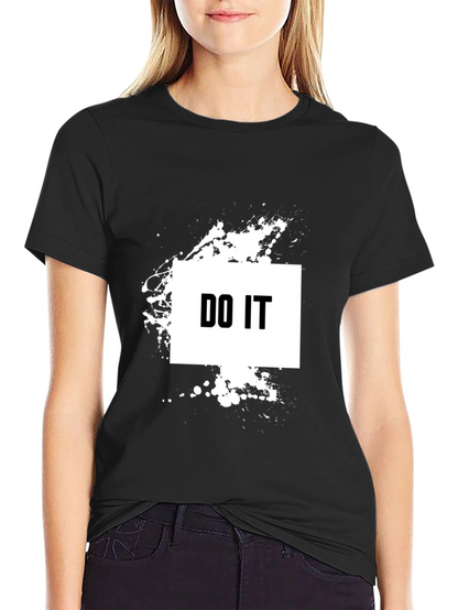 Bold DO IT Graphic Tee - Black Cotton T-Shirt