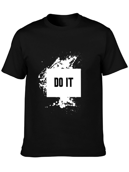 Bold DO IT Graphic Tee - Black Cotton T-Shirt