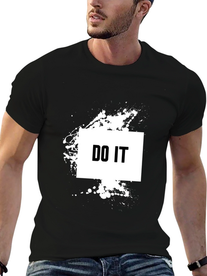 Bold DO IT Graphic Tee - Black Cotton T-Shirt