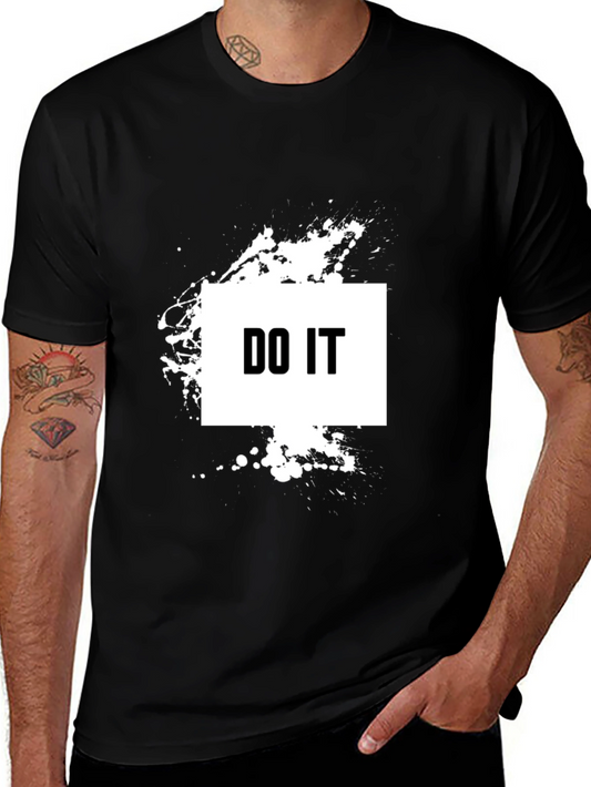 Bold DO IT Graphic Tee - Black Cotton T-Shirt