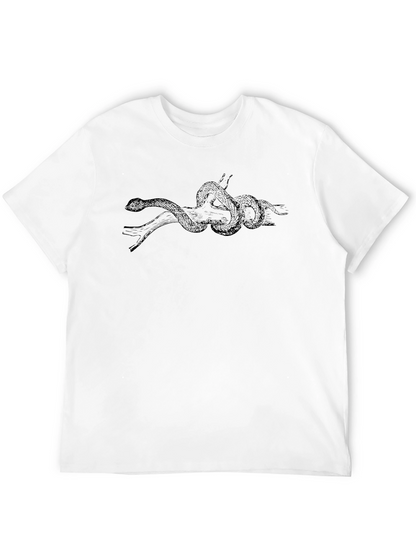 Black T-Shirt with Snake Design
